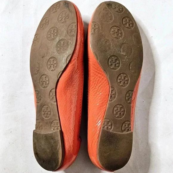 Tory burch Ballet slip on Flats Brick Classic Gold Hardware Sz 6 US - Picture 7 of 9